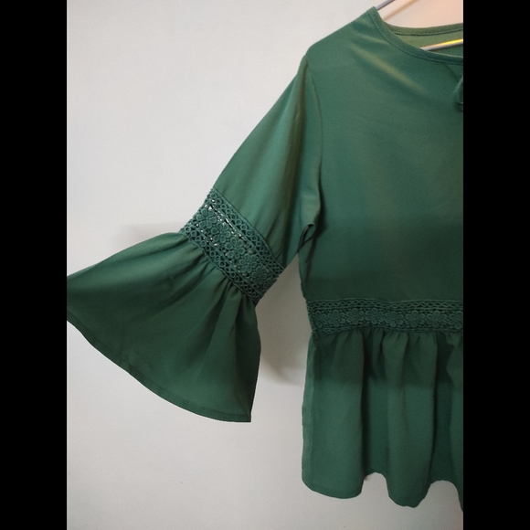 PlusS Green Peplum Top - Picture 3 of 10